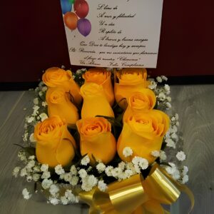 Arreglo de 3 girasoles y globo R02