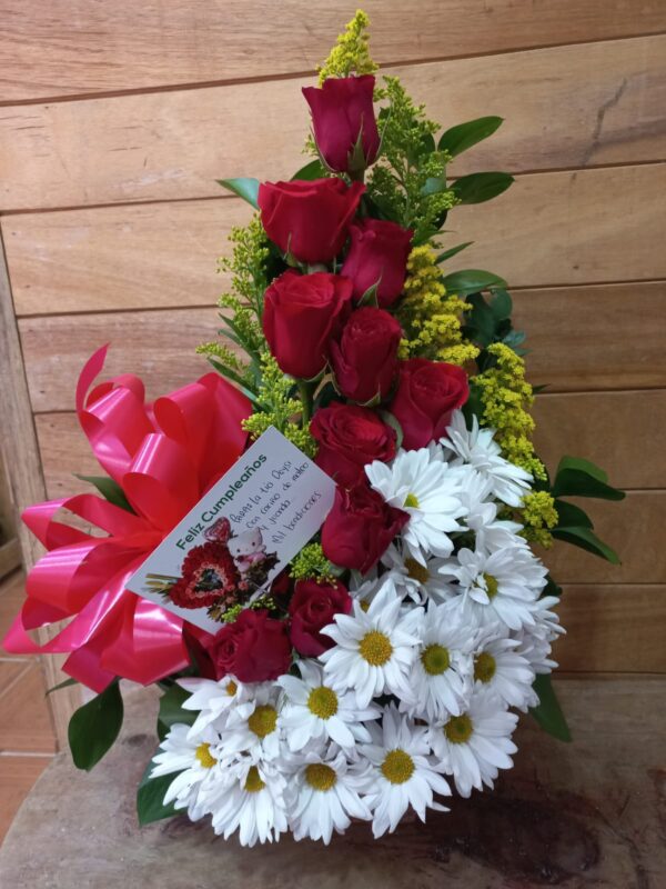 Espiral x 10 rosas y margaritas R20
