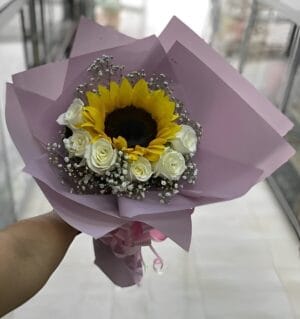 Girasol en papel coreano R146 - Floristería en Teusaquillo a domicilio Te Mando Flores